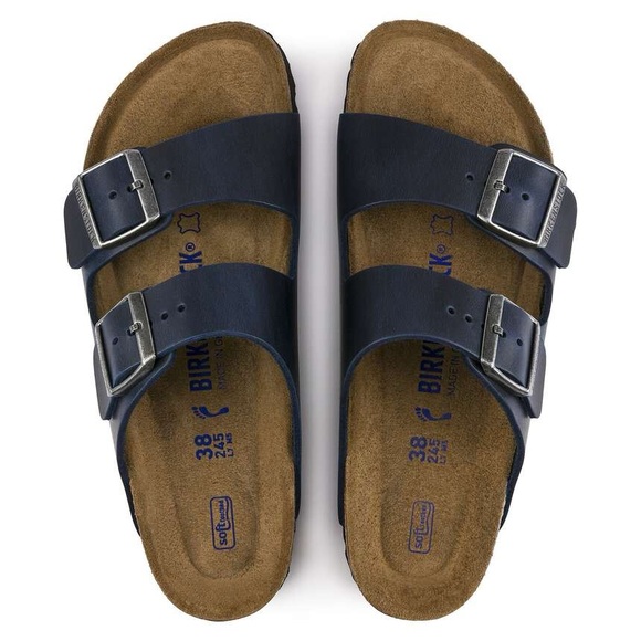 BIRKENSTOCK ARIZONA SOFT FOOTBED OILED LEATHER SANDALS IN BLUE 37 EU 6 US - Picture 2 of 10